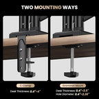 SIAGO Dual Monitor Stand, 15 to 32 Inch Monitor Arm, Adjustable Monitors Mount with C-Clamp and Grommet Installation, Made of Iron and Al, VESA Monitor Stand for Desk - Fits 4.4 to 19.8lbs Monitors