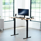 VIVO Electric 60 x 24 in Real Bamboo Standing Desk, Memory Height Adjustment, 1B Series, Holds 220 lbs, One-Piece Top, Black Frame, DESK-KIT-1B6O