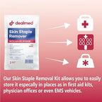 Dealmed Sterile Staple Removal Kit, Includes Staple Remover and Gauze Sponge, Staple Removal Tool Single-Use Kit, Ideal for Hospitals and Clinics (10 Kits)