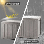 PATIOEASY Outdoor Storage Box 270GAL Waterproof Resin Deck Box,UV-Resistant Lockable Delivery Bin for Garden Tools,Large Patio Outside Cushions,Pool Accessories Supplies,Chest,Furniture,Package,Grey