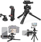 Zeadio Heavy Duty Metal Tripod Kit with Arca Ball Head - Universal Phone Vlogging Kit, Cell Phone Stand & Travel Tripod for iPhone/Android, Camera, Gimbal, Action Cam etc