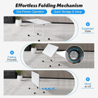 Goakwwuz Conference Room Table, Folding Conference Tables,Thicken Grey Tabletop,Flip Top Wooden Seminar Meeting Room Table for Conference Room Offices (8, White, 61.0“)