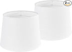 GO&SO Large White Texture Lamp Shades Set of 2,Drum Lampshades Replacemnt for Table Lamps Floor Lamps-14"Top × 16" Bottom × 11" High(Spider),Required Assembly-Modern Floor Lamp for Living Room