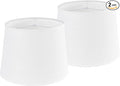 White Texture Lamp Shades Set of 2 Drum Lampshades Replacemnt for Table Lamps Floor Lamps-11"Top × 13" Bottom × 10" High(Spider),Required Assembly-Modern Table Lamps for Bedrooms-By GO&SO