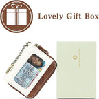 GOIACII Small Genuine Leather Wallet for Women, RFID Blocking Credit Card Holder Wallet