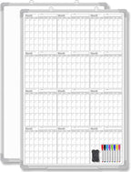 Lincia 36" x 24" Magnetic Vertical Yearly 12 Month Dry Erase Calendar for Wall 2026 Undated Dry Erase Wall Calendar Planner Aluminum Frame Whiteboard for Home Office Projects Fridge
