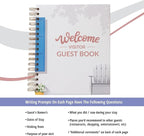 Paper 'n Such Guest Book for Rental House - Vacation Home - Short Term Rentals, Host Essentials, Spiral Hardcover Welcome Log for Airbnbs- 200 Pages (White/Blue)