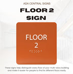 Cold Blue ADA Floor 2 Sign with Braille – Made from Durable Acrylic and Ready to Mount