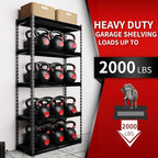 Shuntong The Atlas 30" W Laminated Heavy Duty Metal Shelving Unit 2000 Lbs Boltless Garage Storage Shelves Utility Rack Shelf Warehouse Pantry Shed 30" W x 12" D x 60" H, Black