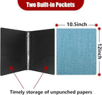 Vienrose 3 Ring Binder 1 Inch Round Rings with Linen Fabric Cover, Fits 8.5 x 11 Inch Paper, Durable Organizer for School, Office, Home, Recipes (2 Pack,Blue)