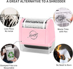 Miseyo Wide Identity Theft Protection Roller Stamp Set - Pink (3 Refill Ink Included)