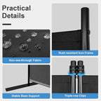 MAYOLIAH 3-Panel Black Room Divider 6ft Tall Folding Privacy Screen w/Flat Base Portable Office Partition Indoor Wall Separator 101" W X 72" H
