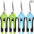 BEoffer 4 Pack Pruning Shears, 6.5 Inch Garden Scissors Gardening Hand Pruning Snips with Straight Stainless Steel Precision Blades for Gardening Flower Plant Precise Trimming and Pruning Maintenance