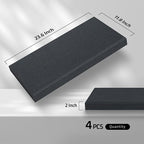 UMIACOUSTICS 4 PCS Acoustic Panels with Hanging Hardware, 2” Thick Fiberglass Sound Proof Panels for Studios, Office, Home Theater Ceiling or Wall- Blue Grey