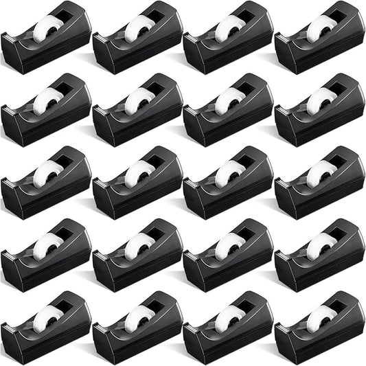20 Pack Desktop Tape Dispenser Tape Roll Non Skid Base Tape Dispensers for Office Home School (Tape Not Included)