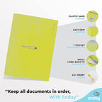 Accordion File Organizer Green, 7 Pocket Expanding File and Cover Folder with Labels, Plastic Portable Desktop Letter A4 Paper, Also Available in Red, Blue, Purple, Pink, Grey, 1 Pc – by Enday