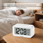 KESHIDE Travel Digital Alarm Clock, Battery Operated with Indoor Temperature, Desk Small Clock,Snooze Model,12/24H Display for Bedrooms Heavy Sleepers Kids Travel Bathroom