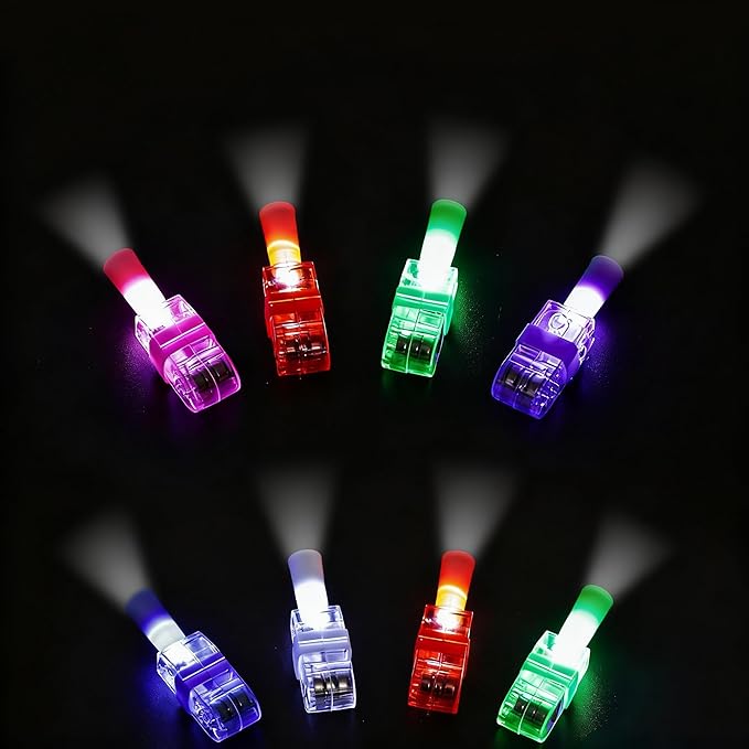 LovesTown 24PCS LED Light up Finger Lights, Kids Flashlight Glow in The Dark Party Supplies for Birthday Party Decorations Treat Bags Stuffers Classroom Prizes