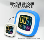 CREAVIVA Digital Kitchen Timer, Countdown, Countup, Protective Rubber case, Large Display with Color Bold Digits, Touch Control, Backlit, Magnetic Kickstand, Loud Alarm, Auto Memory (Sky Blue)