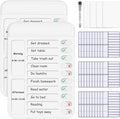 2Pcs Chore Chart for Kids to Do List Checklist Board Detachable Message Slider Schedule Planning Boards with 30Pcs Blank Checklist 4Pcs Cardstock for Habit Tracker or Daily and Weekly Planner