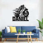 Custom Motorcycle Metal Signs Personalized Dirt Biker Name Sign Custom Garage Decor Motorbikes Wall Art Decor Motorcycle Sign Men Room Decorate Gifts for Men Husband Rider