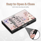 BWEGRHE Slim Credit Card Holder, Sakura Butterfly RFID Blocking Metal Wallet for Men & Women, Aluminum Minimalist Hard Case Pocket-Sized Business Cards Organizer (Fits Up to 10 Cards)