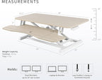 VIVO 36 inch Desk Converter, K Series, Height Adjustable Sit to Stand Riser, Dual Monitor and Laptop Workstation with Wide Keyboard Tray, Light Wood Top, White Frame, DESK-V036KF