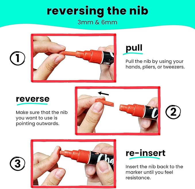 7 White Chalk Markers for Chalkboard Signs, Blackboard, Car Window, Bistro, Glass | 7 Variety Pack - Thin, Fine Tip, Bold & Jumbo Size Erasable Liquid Chalk Pens (1mm, 3mm, 6mm, 8mm, 10mm, 15mm, 30mm)