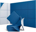 UNECHO 12 Pack 12" X 12" X 0.4" Acoustic Panels for Wall Sound Absorbing,Square Self-Adhesive Sound Panels, High Density Suitable for Multiple Scenarios(Yale Blue)