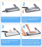 Firbon 12" Guillotine Paper Cutter with Hidden Ruler, Compact Heavy Duty 12-Sheet Capacity Trimmer for Cardstock, Photos, Scrapbooking, Office, Classroom, Studio (Gray)