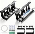 2 Pack Under Desk Cable Management Tray, 16.5" L x 4.7" W x 6.8" H, Wire Organizer for Power Strip, Tape Mount or Screw Mount, Easy Install Cord Raceway for Desk & Home