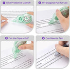 JEFURE 30 Pcs Colorful Core Correction Tape, 39.37 Ft White Wrong Out Tear-Resistant Bulk, Instant Corrections Easy to Use Applicator for School, Office, Note Taking, Journal (Tape Width 0.2 in)