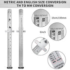 6 Pieces 6 Inch 15 cm Pocket Ruler Flexible Precision Stainless Steel Ruler with Detachable Clips Stainless Steel Pocket Clip Scale Gauge Metric British System