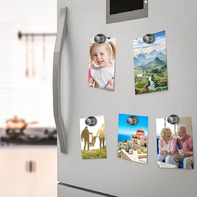 60 Pack Fridge Magnets - Whiteboard Push Pins, Small Neodymium Refrigerator Magnets, Cute Adult Magnets for Office, Kitchen, School, Locker, Map