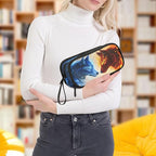 BOENLE Wolf Ice Blue Fire Pencil Case Box Boys Girls Large Pencil Pouch with Zipper Compartments Big Capacity Stationery Pen Bag Organizer for Kids Teens Adults School