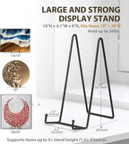 LIONWEI LIONWELI Plate Display Stand Easel Holders - 10" Tabletop Metal Stands for Heavy Plates, Large Platters and Plaques - Black, 2-Pack