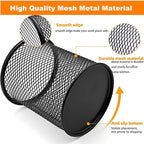 SNOW COOLER Pen Holder Pencil Holder Mesh Metal Pen Cup Holder Pencil Cup Holder for Desk Office Home Pen Organizer Black, 6 Pack