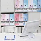 PerKoop 12 Pcs Magazine File Holder Foldable Decorative Cardboard File Folders 6 Patterns Floral Colored Magazine Rack with Printable Sticker Labels for School Office Home Desk (Marble)