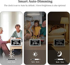 10.1'' Digital Clock, 1280*800p HD Extra Large Display, Dementia Clock For Seniors, 10 Reminders & 6 Alarms, Auto Dimming & DST, Remote Control, Digital Clock With Date, Time, Day Of Week, White