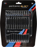 Pentonic GR-T Retractable Gel Pens, 24 Count, Assorted Color Ink (12 Black, 8 Blue, 4 Red), 0.7 mm Fine Point, Smooth Writing For Journaling (1002360)