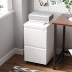 Letaya 2 Drawer Mobile File Cabinet with Lock,Under Desk Metal Filing Cabinets for Home Office Organizer Letters/Legal/A4(White-Requires Installation)