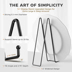 TR-LIFE 14 Inch Black Metal Plate Stand (3 Pack) - Heavy Duty Display Easel Holder for Large Picture Frames, Plates and Signs