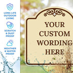 Custom Decorative Sign, Personalized Metal Sign for Business, Driveway, Home, Airbnb, Office Door Plaque,Brown Border Sign, 24x24 Inches, ACM, Fade Resistant, Made in USA by Sigo Signs