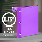 WOT I 12-Pack Telescoping 3 Ring Binder(0.75"), Expandable Flexible Binder - Patented Design for Easy Portability, Holds 160 Sheets, 4 Vibrant Colors, Perfect for School, Office&Home Organization