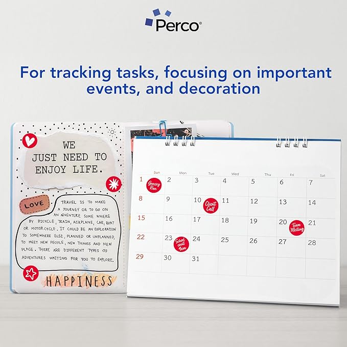 Perco Red 1-Inch Perforated Circle Dot Sticker Labels — 10 Rolls, 10,000 Round Stickers — with Permanent Adhesive for Inventory Management, Color Coding, Garage Sales, Crafts—Made in USA