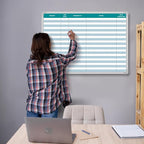 Lined Whiteboard Blank Grid Aluminum Frame Dry Erase Board Reusable Wall Mounted Board for Scheduling, to Do Lists Weekly Planning Home Work(36 x 24 Inch,Colorful Project Planning)