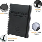 Nextnoid Hardcover Fitness & Food Journal - Nutrition & Workout Planner for Men & Women - A5 Sturdy Workout Log Book to Track Diet, Gym & Home Workouts - Dark Green