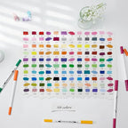 Ohuhu Markers for Adult Coloring Books No Bleeding 120 Colors Coloring Markers Water-based Dual Tips Fineliner & Brush Drawing Pens Art Pens for Kids Adults Sketch Journal - Maui - White