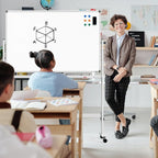 Dry Erase Whiteboard Easel on Wheels - TANKEE 48" x 32" Large Double Sided Mobile Whiteboard, Reversible Magnetic Rolling White Board for Home Office Classroom, Flip Chart Holders and Paper Pad