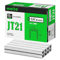 meite JT21 Staples, 1/4 Inch Galvanized Fine Wire Staples for Staple Gun - 7/16" Crown JT21 Staple Refill, Ideal for Upholstery, Crafts, Furniture (1 Case)